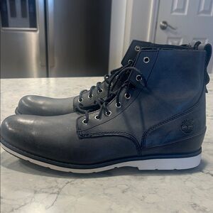 Timberland Men's Dark Gray Leather Boots